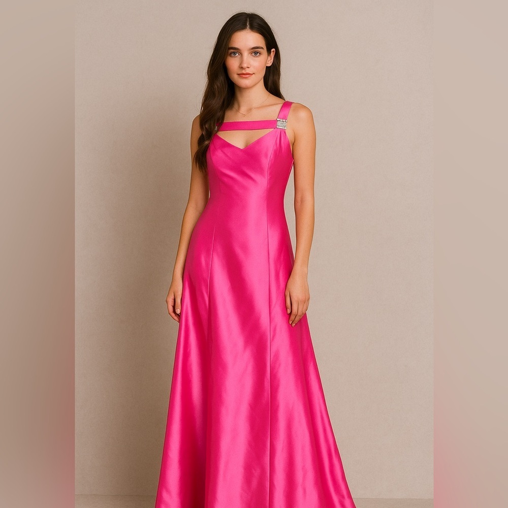 Jessica McClintock Gunne Sax Vintage Dress 9 Pink Satin Tulle Barbie Prom